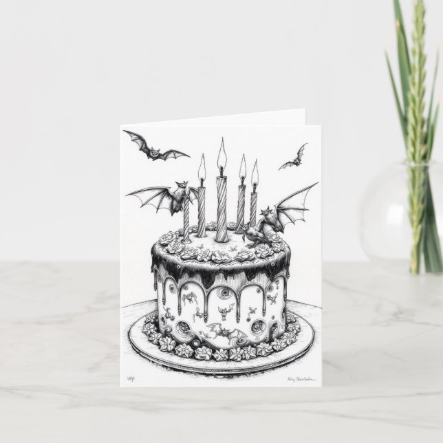 Cartes Pour Fêtes Annuelles Goth Cake (Devant)