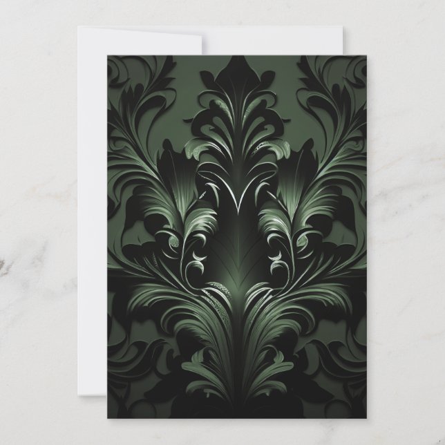 Cartes Pour Fêtes Annuelles Goth Gothique Design noir et vert (Devant)