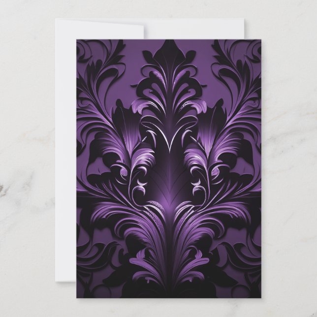 Cartes Pour Fêtes Annuelles Goth Gothique Design noir & violet (Devant)
