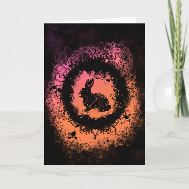 Cartes Pour Fêtes Annuelles Goth-Grunge Bunny de Pâques (Devant)