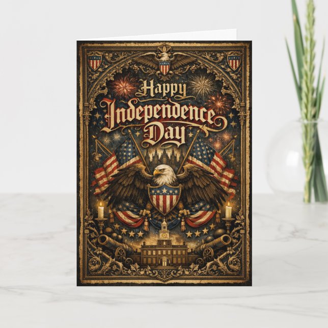 Cartes Pour Fêtes Annuelles Gothic Americana Happy Independence Day (Devant)