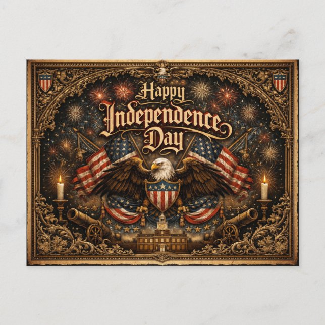 Cartes Pour Fêtes Annuelles Gothic Americana Independence Day (Devant)