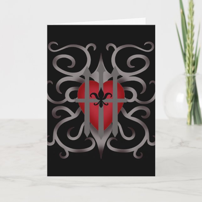 Cartes Pour Fêtes Annuelles Gothic imprisoned heart romantic Valentine's day (Devant)
