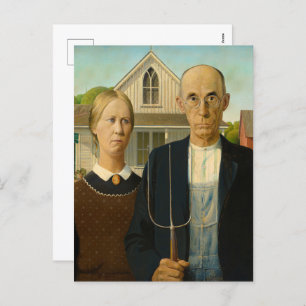 Cartes Pour Fêtes Annuelles gothique américain par Grant Wood