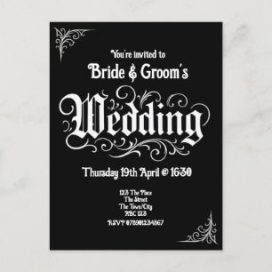 Cartes Pour Fêtes Annuelles Gothique Black Rock Metal Mariage Noms personnalis