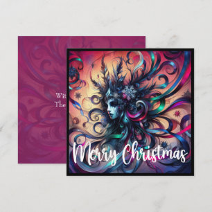 Cartes Pour Fêtes Annuelles Gothique de Noël festif en rubans cristaux de glac