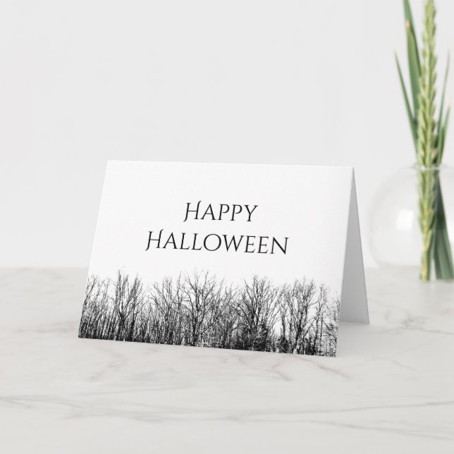 Cartes Pour Fêtes Annuelles Gothique Happy Halloween Haunted Woods (Devant)