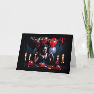 Cartes Pour Fêtes Annuelles Gothique Zombie avec Gâteau - Anniversaire d'Hallo