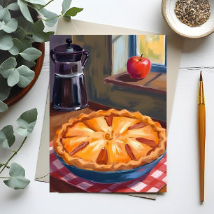 Cartes Pour Fêtes Annuelles Gouache de tarte aux pommes d'automne
