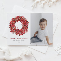 Gouache Red Winterberry Wreath Photo Noël