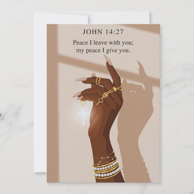 Cartes Pour Fêtes Annuelles Grace pacifique Jean 14:27 Foi (Devant)