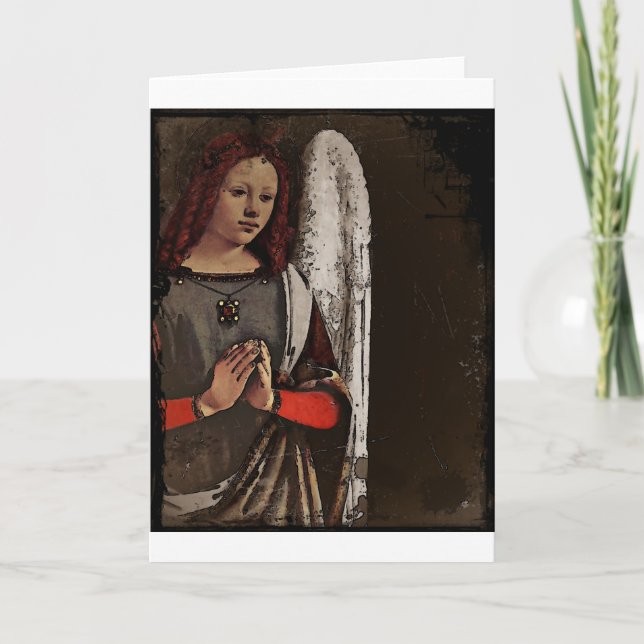 Cartes Pour Fêtes Annuelles Gracieux Angel Mains pliées (Devant)