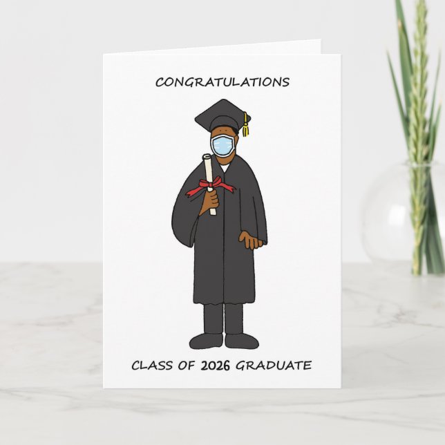 Cartes Pour Fêtes Annuelles Graduation 2026 African American Male Holiday Card (Devant)