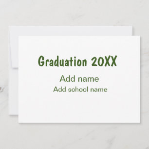 Cartes Pour Fêtes Annuelles Graduation 20XX ajouter nom année école vert moder