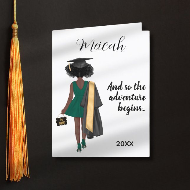 Cartes Pour Fêtes Annuelles Graduation afro-américaine des filles Congrats mod (Créateur téléchargé)