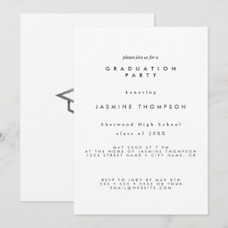 Cartes Pour Fêtes Annuelles Graduation Party Simple Elegant Invite