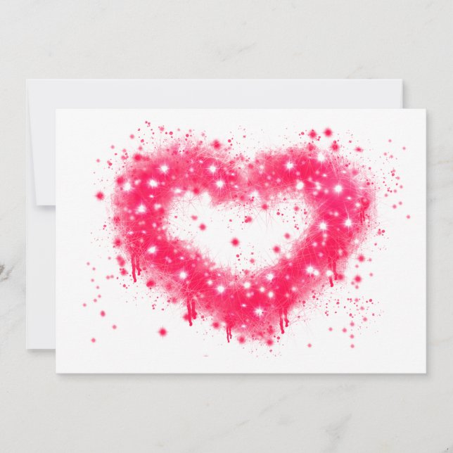 Cartes Pour Fêtes Annuelles Graffiti peinture rose brillant design coeur (Devant)
