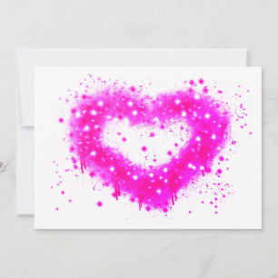 Cartes Pour Fêtes Annuelles Graffiti violet blanc mousseux design coeur