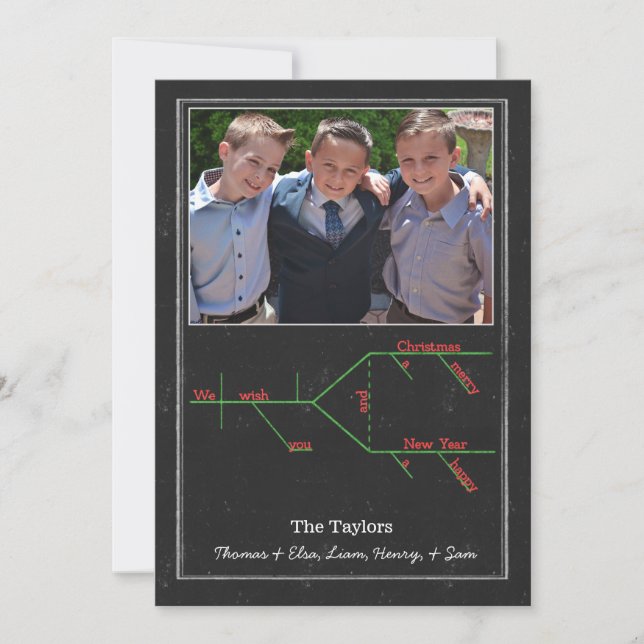 Cartes Pour Fêtes Annuelles Grammatiquement Diagrammé Joyeux Noël Carol (Devant)