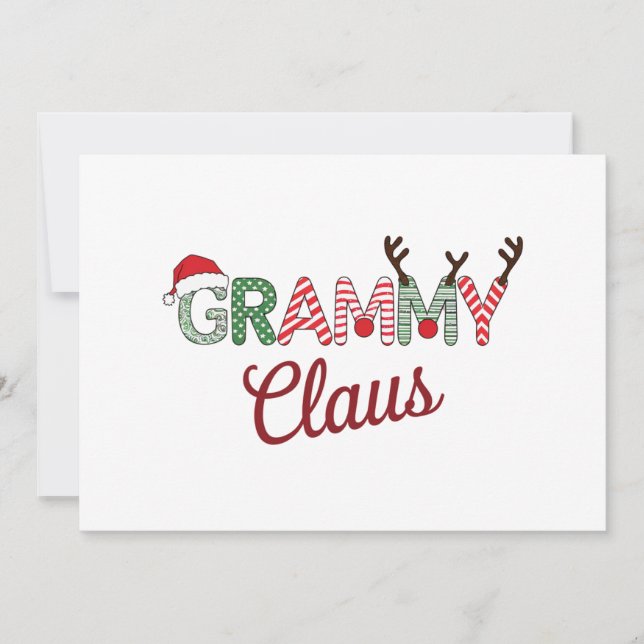 Cartes Pour Fêtes Annuelles Grammy Claus Noël Grand-mère Cadeau Xmas  (Devant)