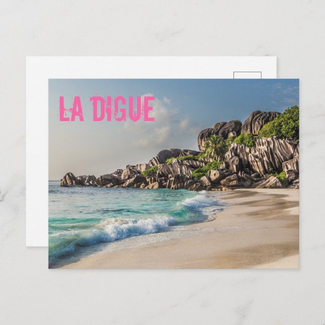 Cartes Pour Fêtes Annuelles Grand Anse Seychelles La Digue Beach cadeau (Devant / Derrière)