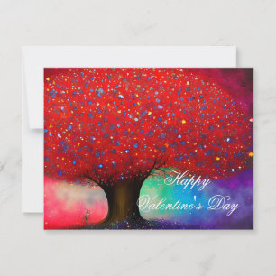 Cartes Pour Fêtes Annuelles Grand arbre rouge valentin