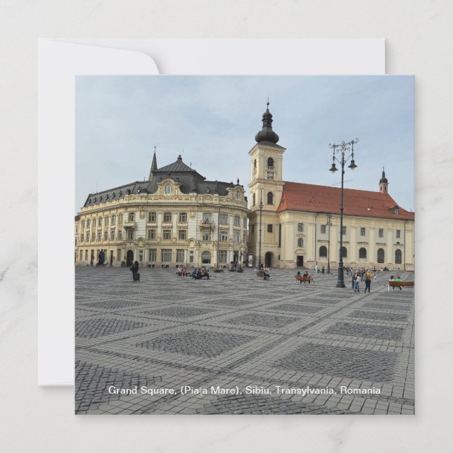 Cartes Pour Fêtes Annuelles Grand Carré, (Piaţa Mare), Sibiu, Roumanie sur un (Devant)