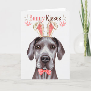 Cartes Pour Fêtes Annuelles Grand chien Danse dans les oreilles de lapin pour
