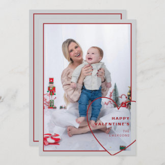 Cartes Pour Fêtes Annuelles Grand coeur avec photo design moderne