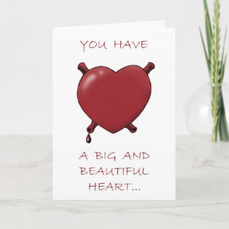 Cartes Pour Fêtes Annuelles Grand Coeur et cerveaux juteux...