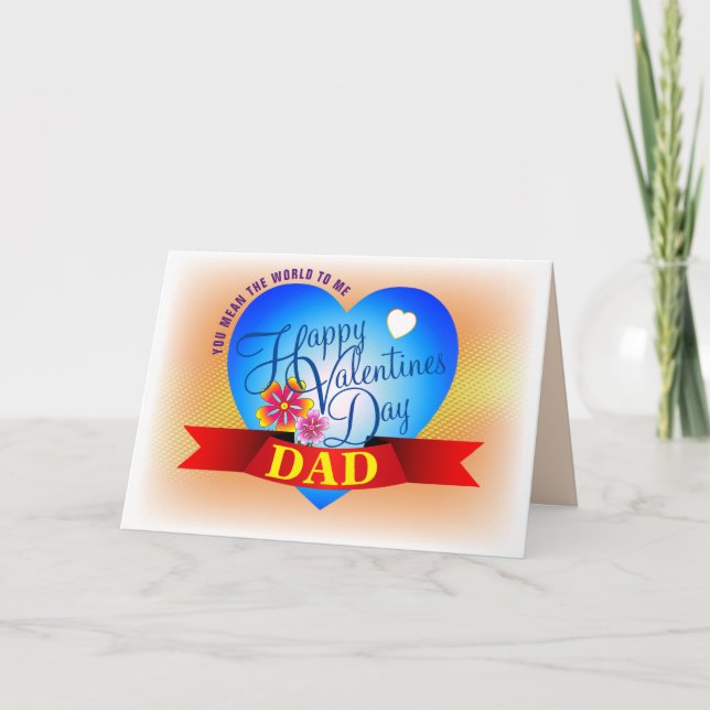 Cartes Pour Fêtes Annuelles Grand Coeur Joyeux Valentines Jour DAD (Devant)