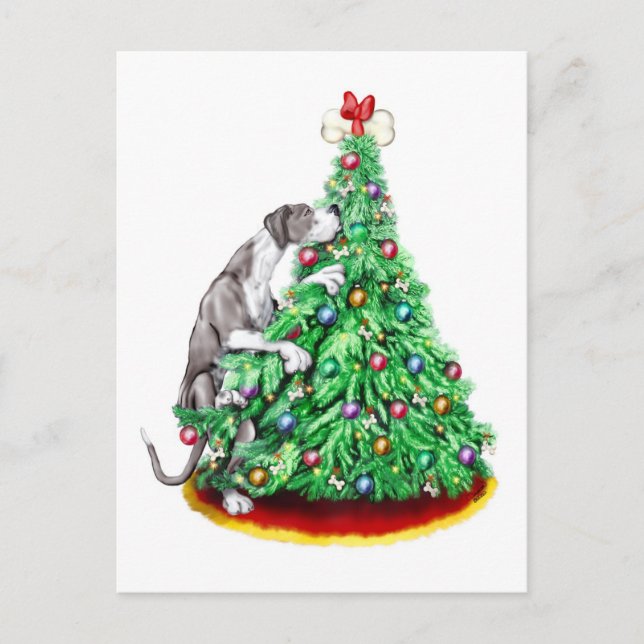 Cartes Pour Fêtes Annuelles Grand Dane Noël atteindre les objectifs Mantle UC (Devant)