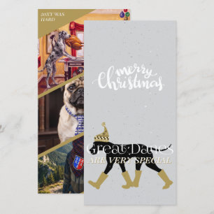 Cartes Pour Fêtes Annuelles Grand Danois de Noël Collage personnalisé amusant