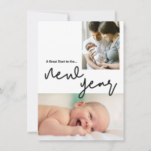 Cartes Pour Fêtes Annuelles Grand Début moderne au Nouvel An Photo bébé