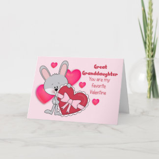 Cartes Pour Fêtes Annuelles Grand-fille Bunny Favori Valentine