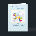 Cartes Pour Fêtes Annuelles Grand-fils sur Hanoukka<br><div class="desc">Entièrement Personnalisable. Cette carte est entièrement conçue à l'intérieur.Une carte correspondante pour les petites-filles est disponible.</div>