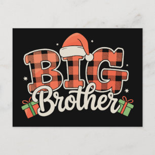 Cartes Pour Fêtes Annuelles Grand frère chapeau de Père Noël Noël rouge carrea