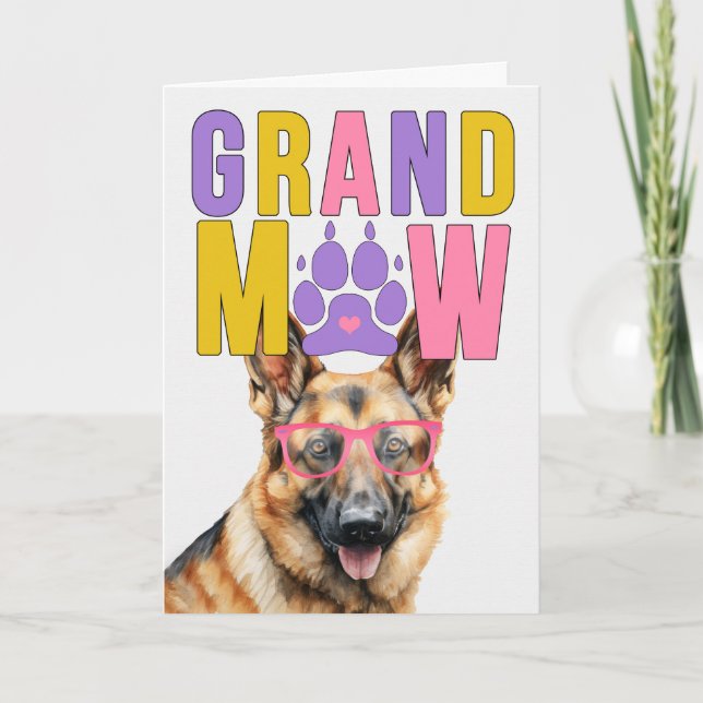 Cartes Pour Fêtes Annuelles Grand-MAW Allemand Berger Grand-DOG Grand-parents  (Devant)