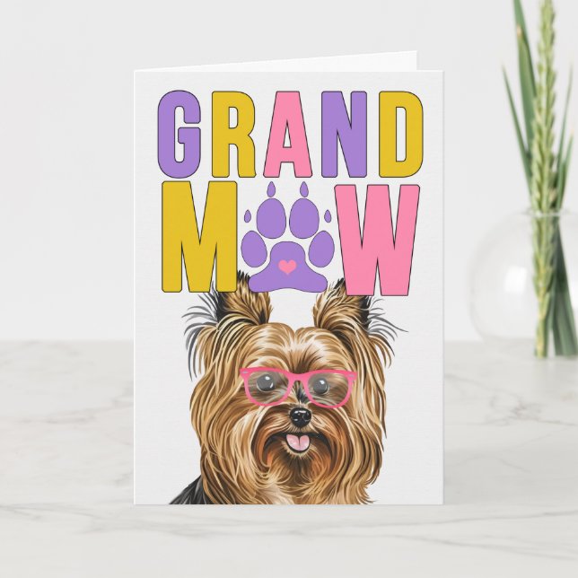 Cartes Pour Fêtes Annuelles Grand-MAW Biewer Terrier Grand-DOG Grand-parents D (Devant)