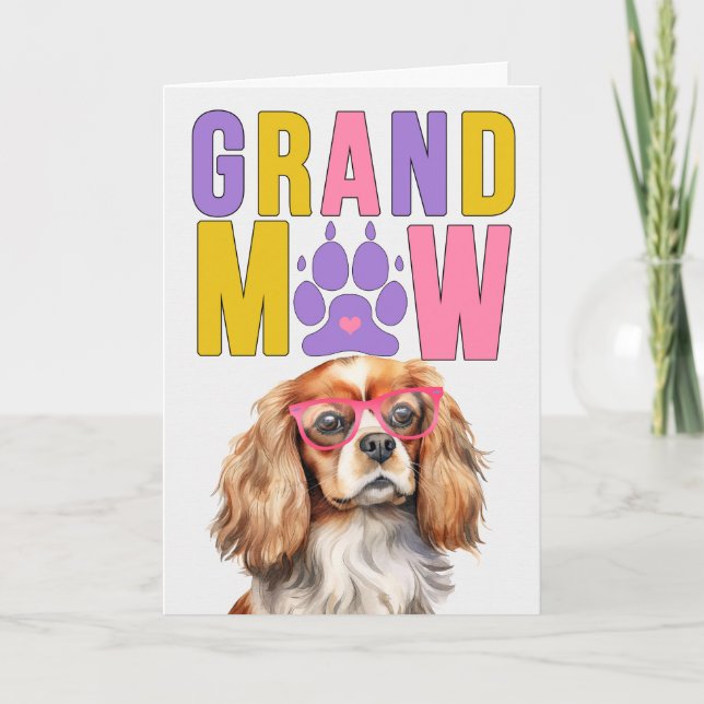 Cartes Pour Fêtes Annuelles Grand-MAW Cavalier King GrandDOG Grand-parents Day (Devant)