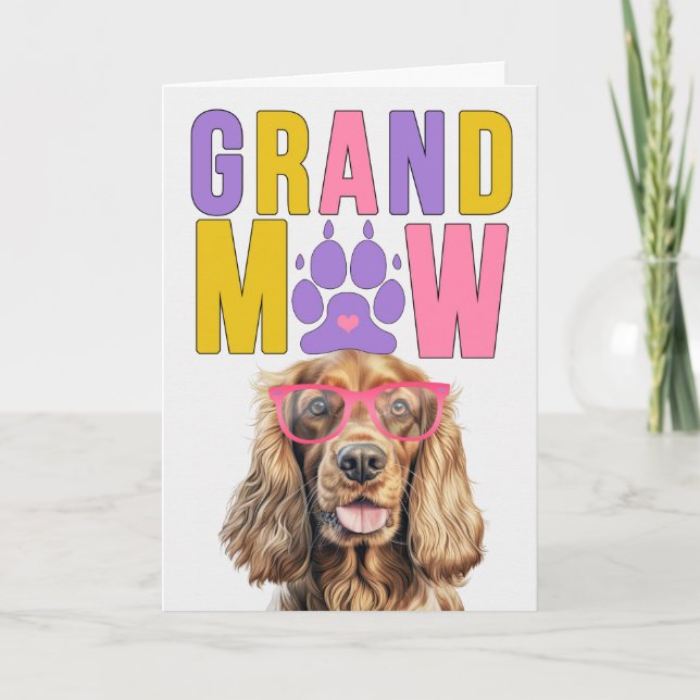 Cartes Pour Fêtes Annuelles Grand-MAW Cocker Spaniel Grand-DOG Grand-parents D (Devant)