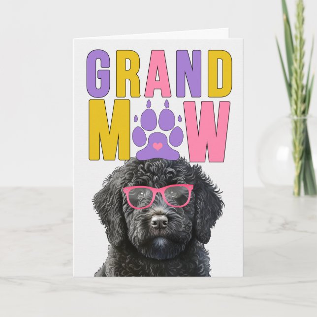 Cartes Pour Fêtes Annuelles Grand-MAW Doodle Dog Noir Funny Grand-parents Day (Devant)