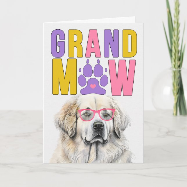 Cartes Pour Fêtes Annuelles Grand-MAW Great Pyrenees CHIEN Drôle Jour des gran (Devant)