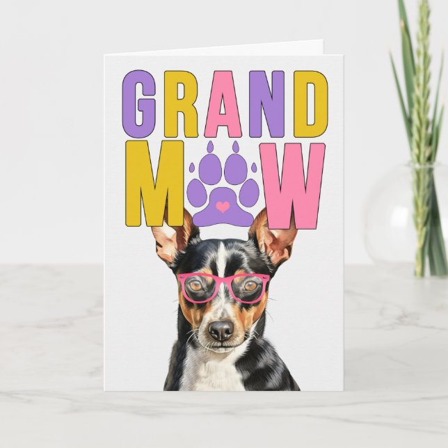 Cartes Pour Fêtes Annuelles Grand-MAW Rat Terrier Chien Funny Grand-parents Da (Devant)