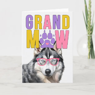 Cartes Pour Fêtes Annuelles Grand-MAW Sibérie Husky Grand-DOG Grand-parents Da