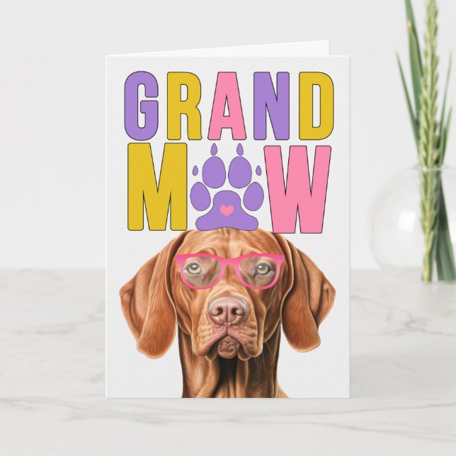Cartes Pour Fêtes Annuelles Grand-MAW Vizsla Chien Funny Grand-parents Day (Devant)