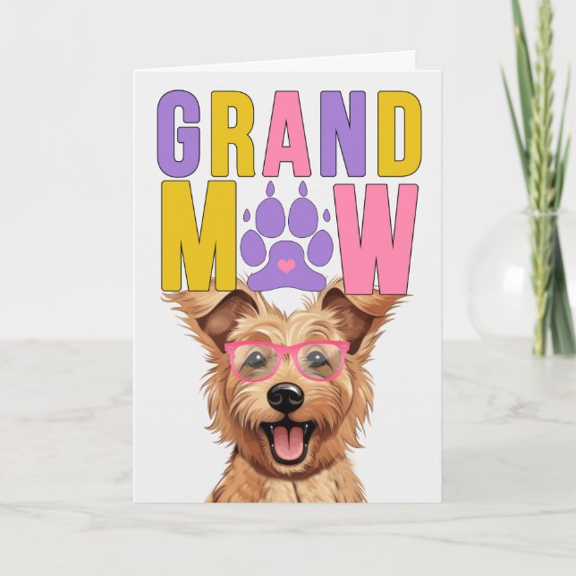 Cartes Pour Fêtes Annuelles Grand-mère de Grand-père Berger Picard GrandDOG (Devant)