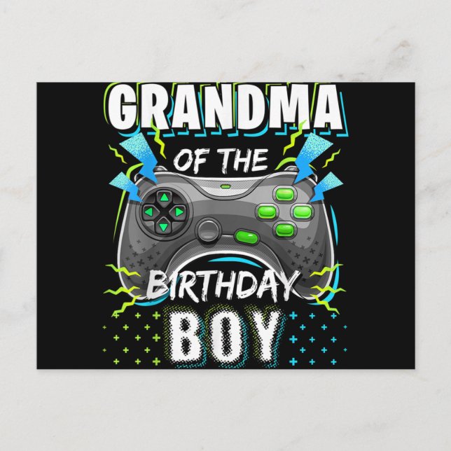 Cartes Pour Fêtes Annuelles Grand-mère du Birthday Boy Matching Video Game (Devant)