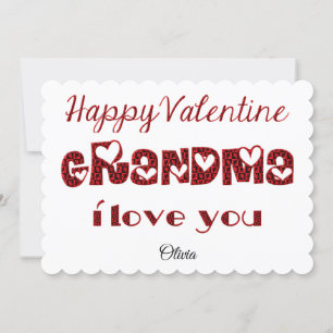 Cartes Pour Fêtes Annuelles Grand-mère Je T'Aime Mignonne Typographie Cupide V