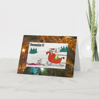 Cartes Pour Fêtes Annuelles Grand-mère s'est fait prendre par un renne